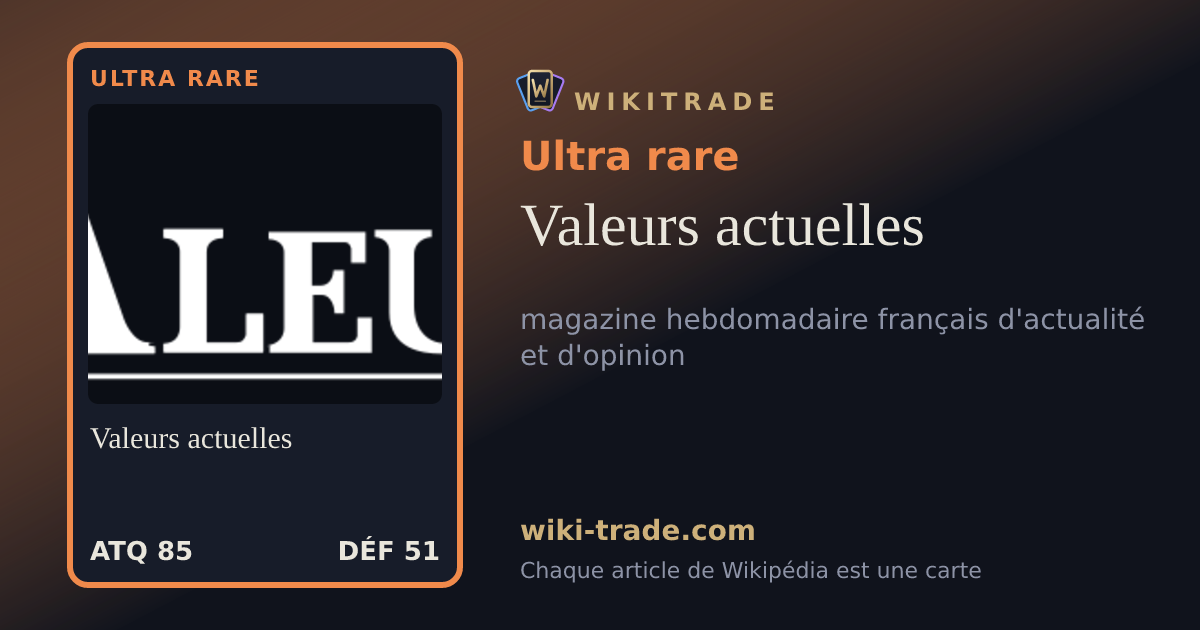 Valeurs actuelles — carte Ultra rare