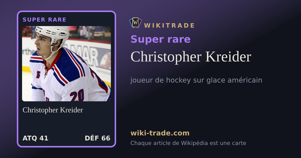Christopher Kreider — carte Super rare