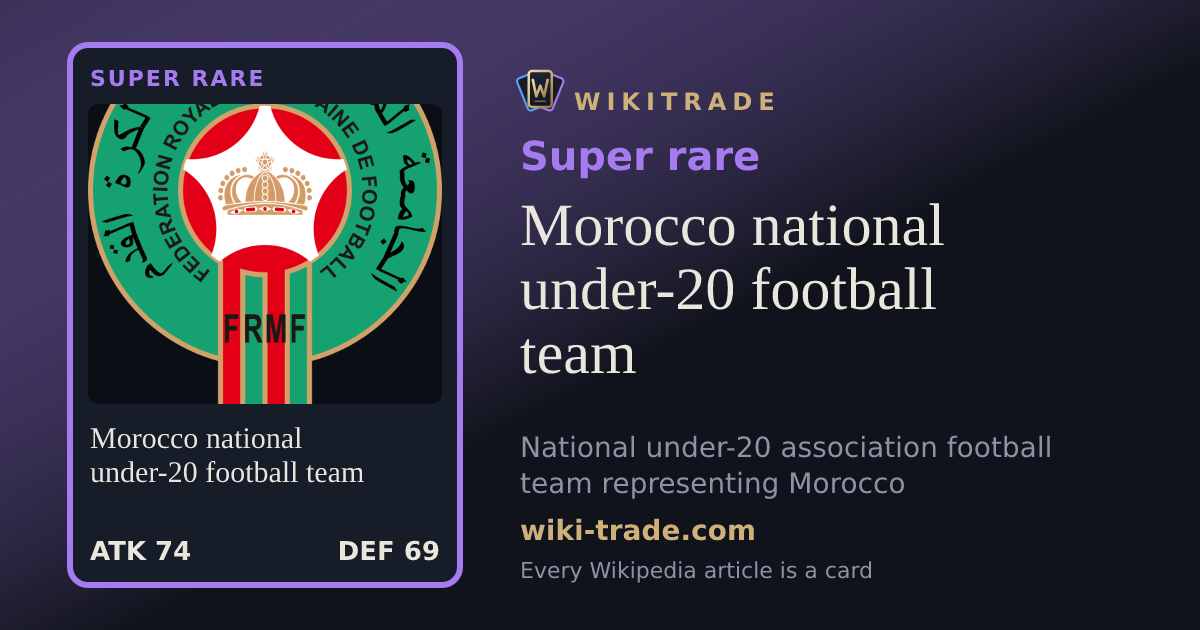 Morocco national under-20 football team — Super rare card