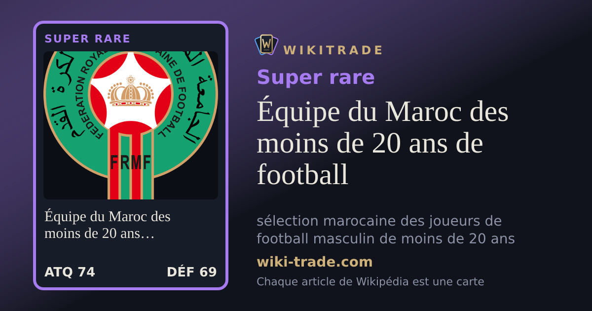 Équipe du Maroc des moins de 20 ans de football — carte Super rare