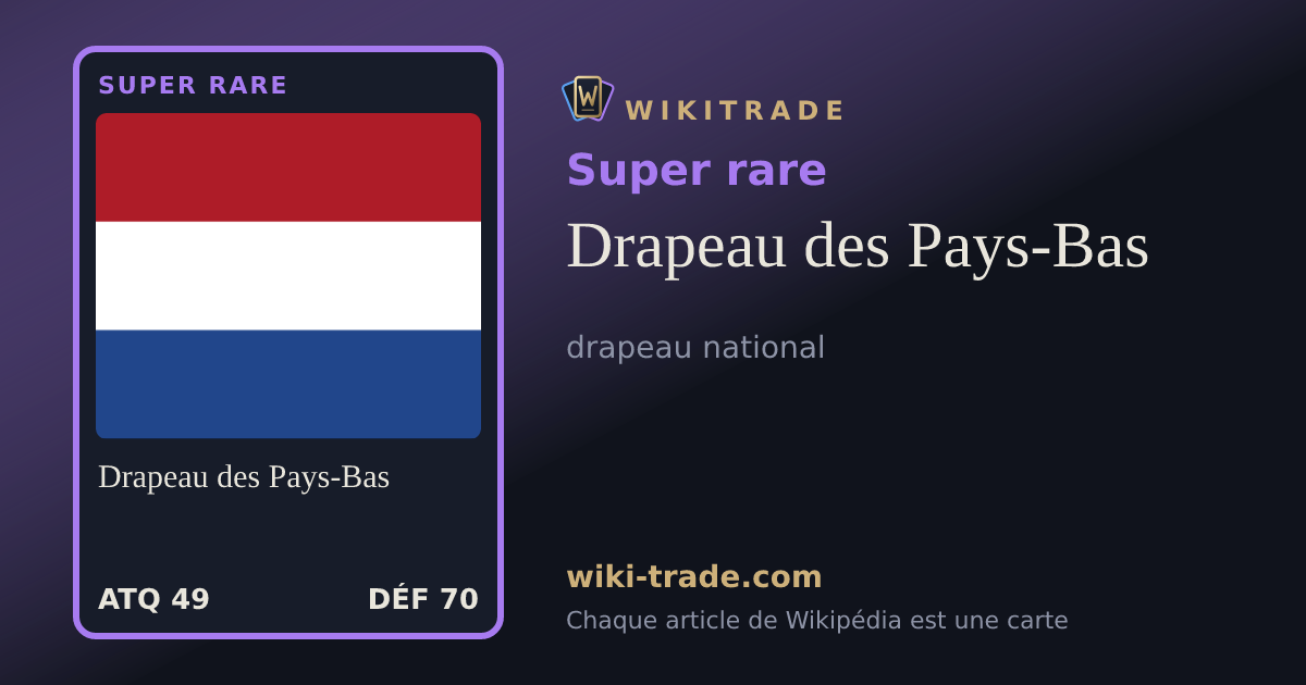 Drapeau des Pays-Bas — carte Super rare