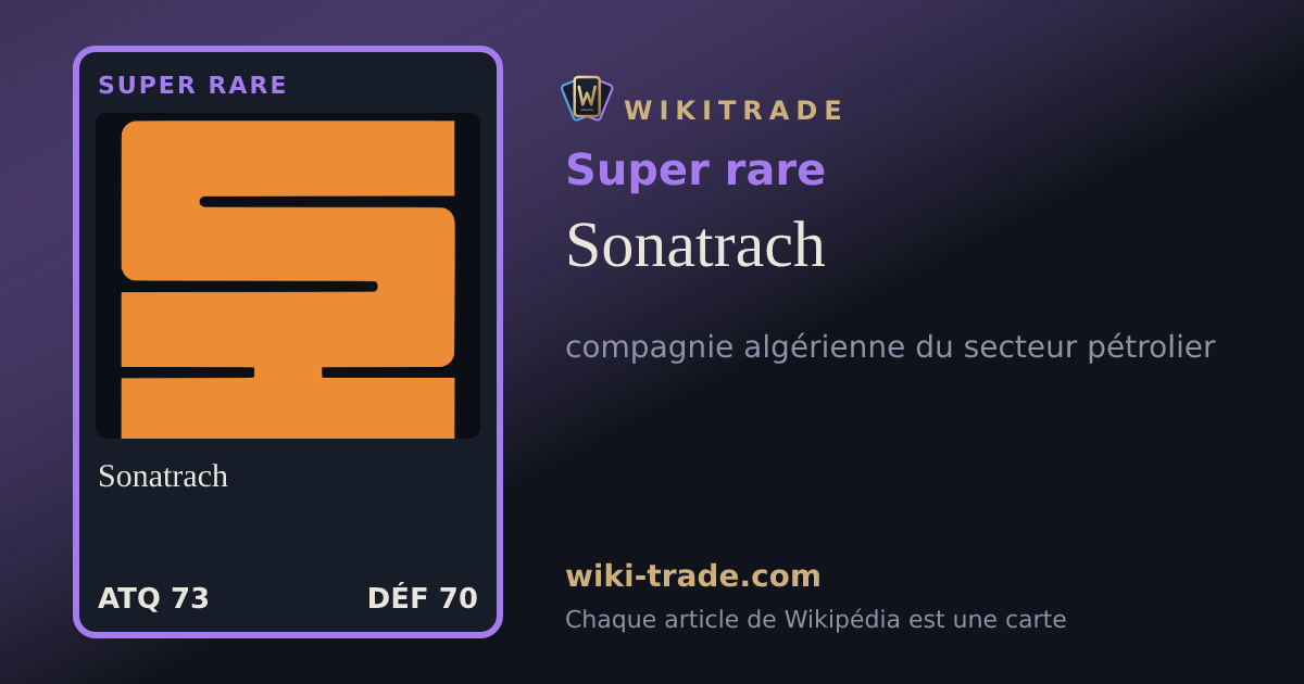 Sonatrach — carte Super rare