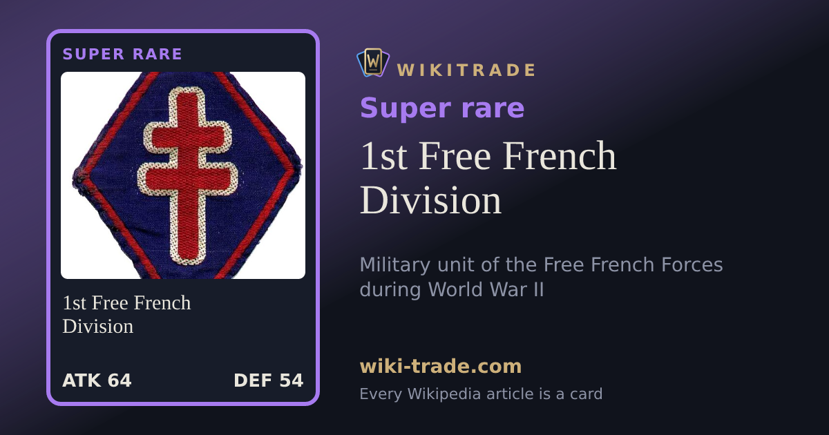 1st Free French Division — Super rare card