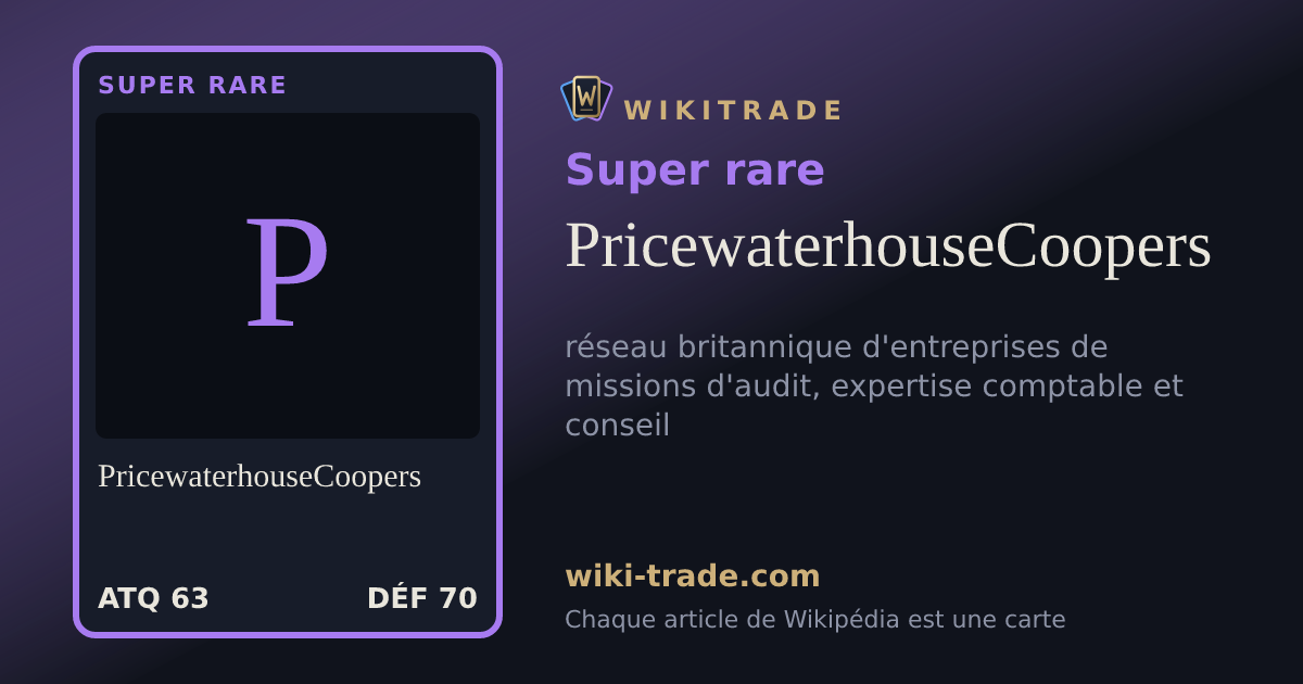PricewaterhouseCoopers — carte Super rare