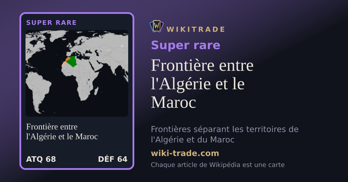 Frontière entre l'Algérie et le Maroc — carte Super rare