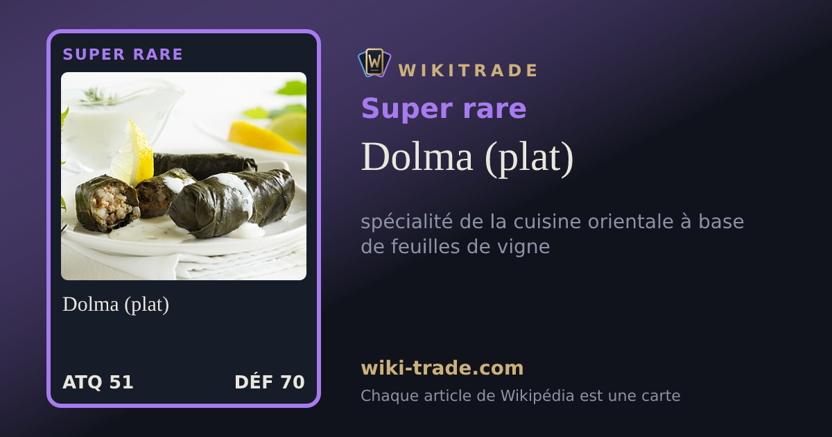 Dolma (plat) — carte Super rare