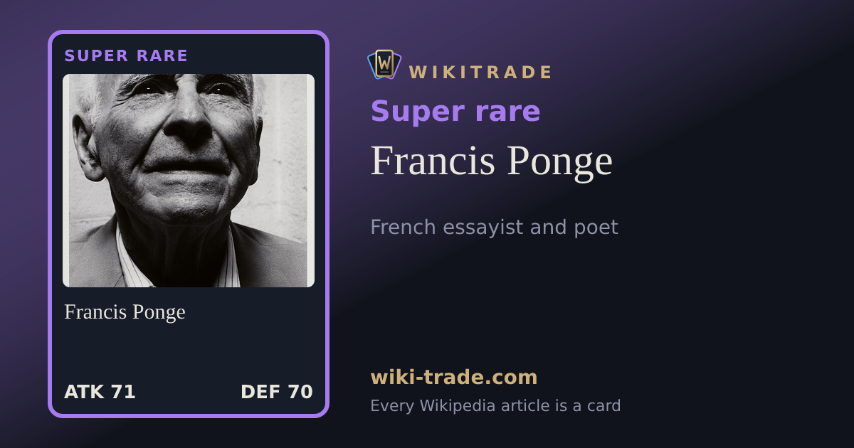 Francis Ponge — Super rare card