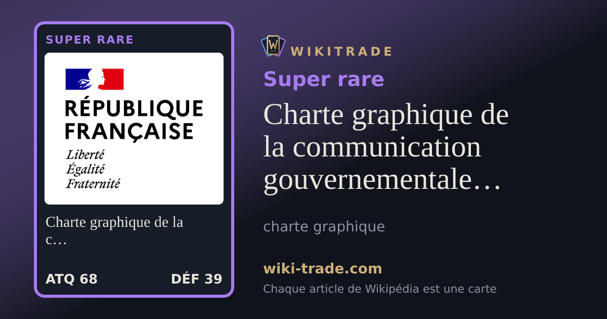 Charte graphique de la communication gouvernementale en France — carte Super rare