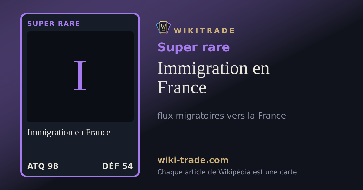 Immigration en France — carte Super rare