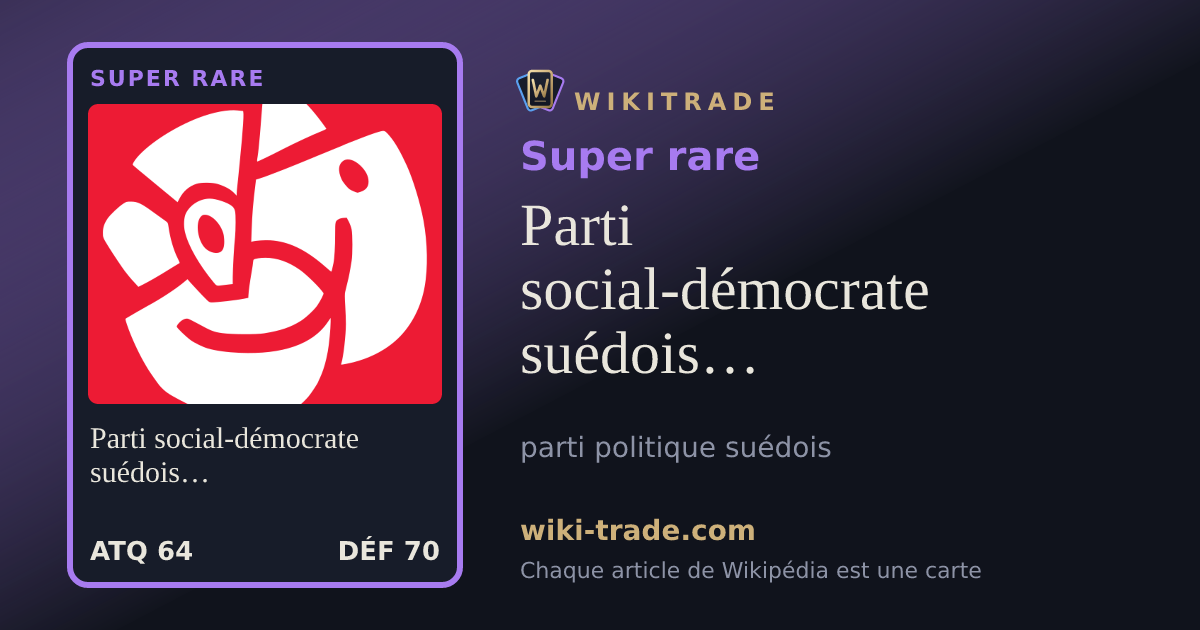 Parti social-démocrate suédois des travailleurs — carte Super rare