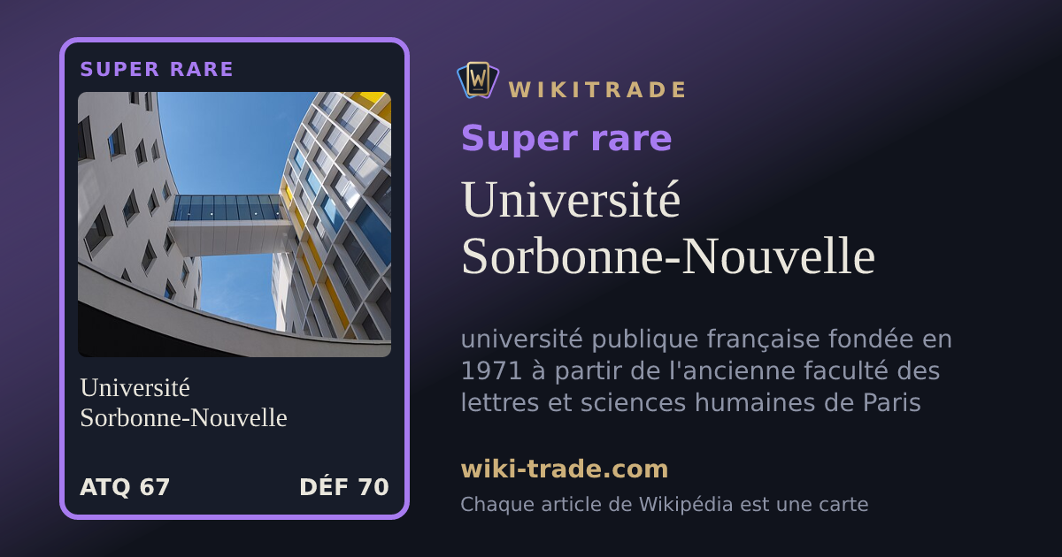 Université Sorbonne-Nouvelle — carte Super rare