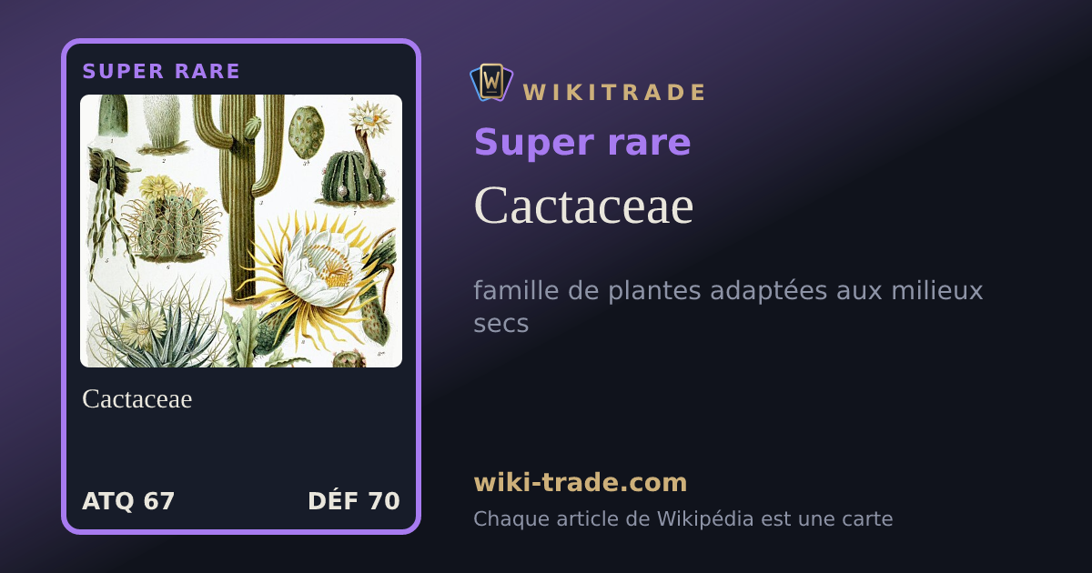 Cactaceae — carte Super rare