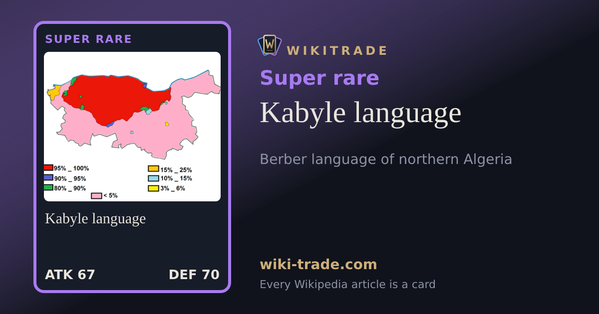 Kabyle language — Super rare card