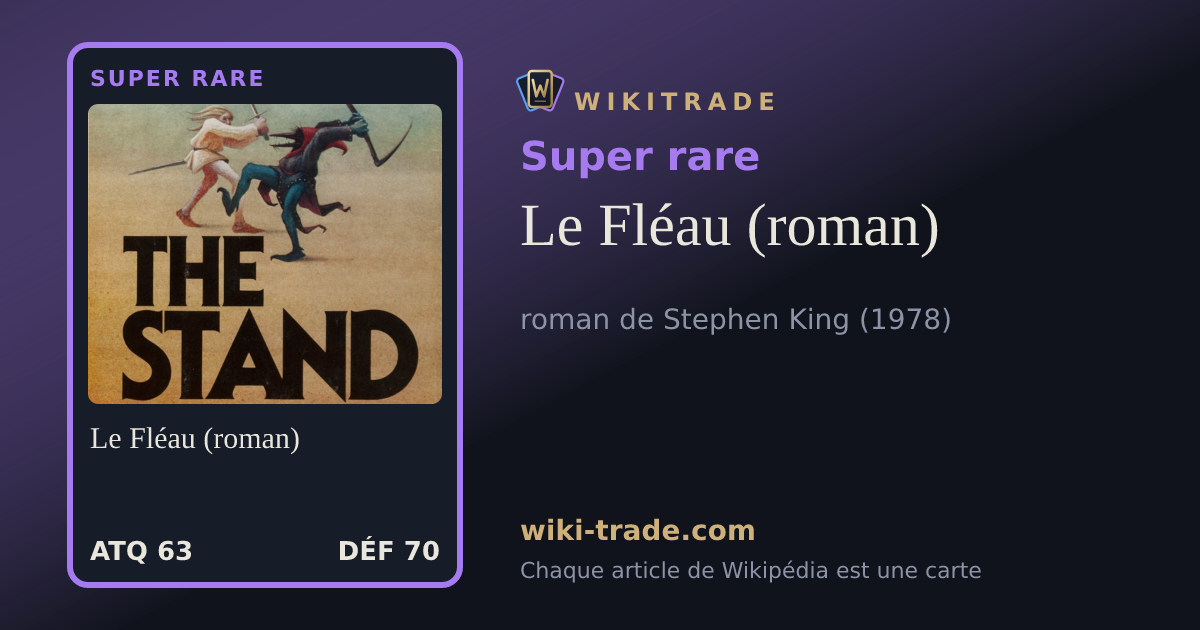 Le Fléau (roman) — carte Super rare