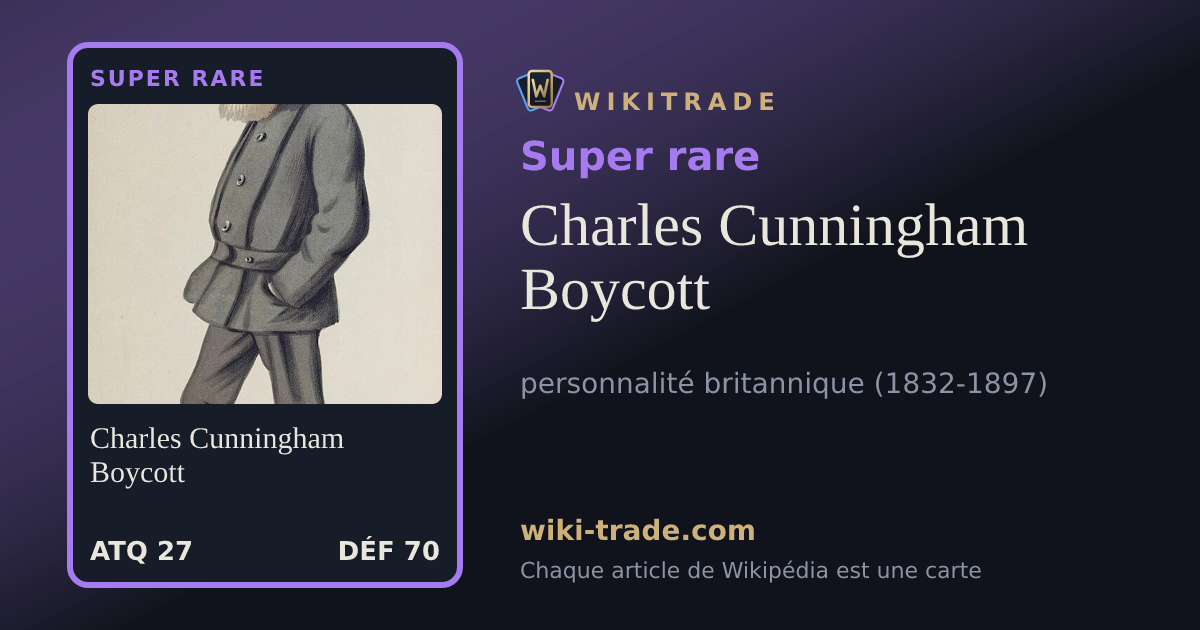 Charles Cunningham Boycott — carte Super rare