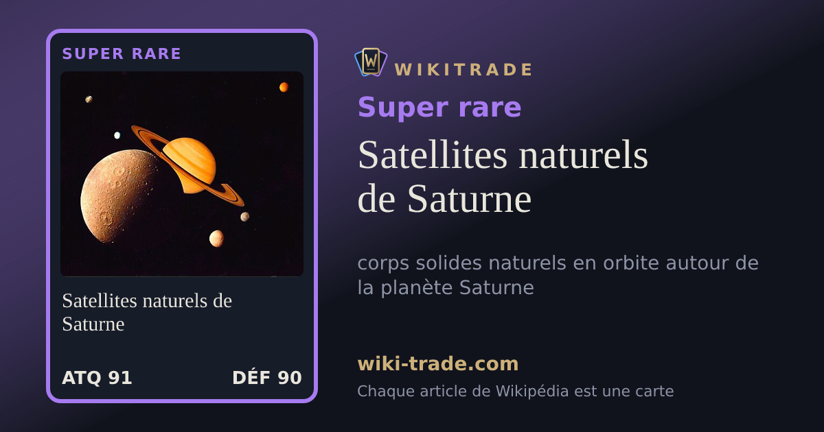 Satellites naturels de Saturne — carte Super rare