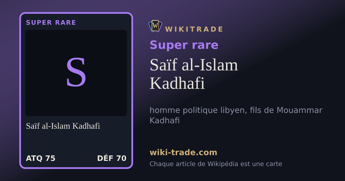 Saïf al-Islam Kadhafi — carte Super rare