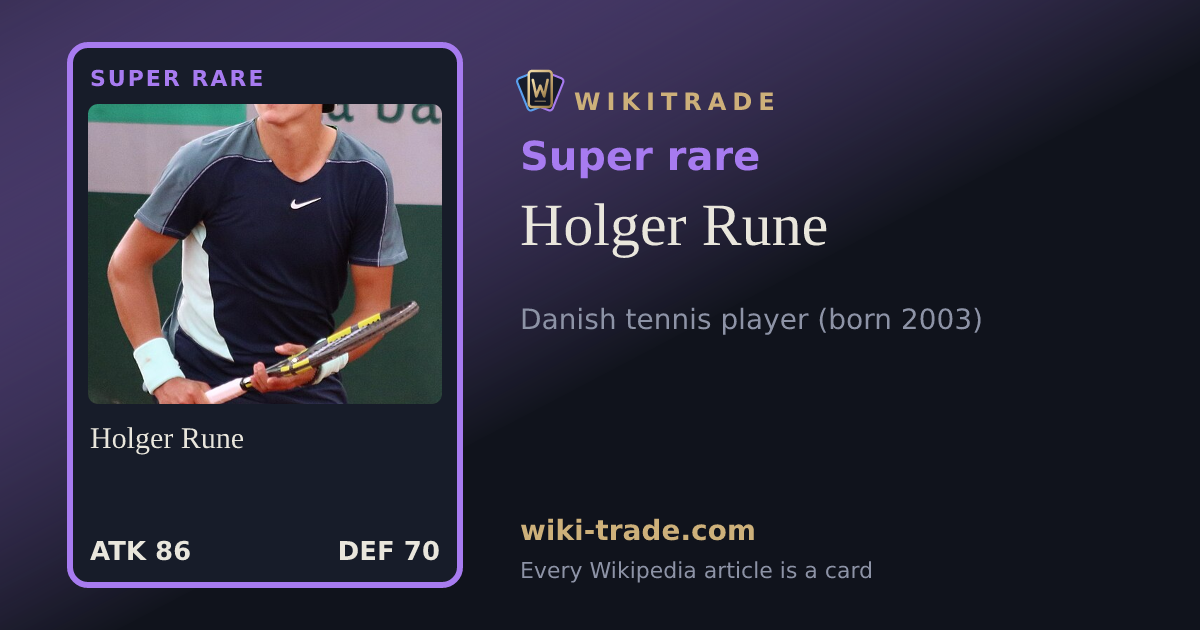 Holger Rune — Super rare card