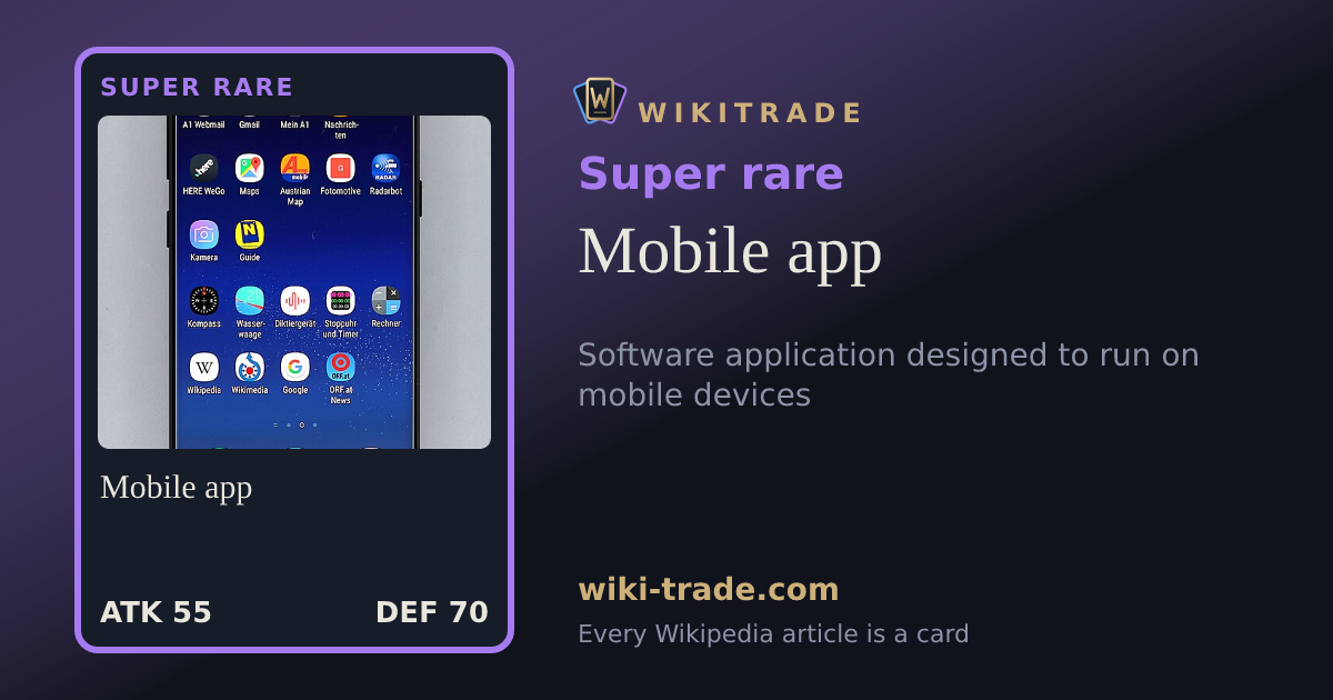 Mobile app — Super rare card