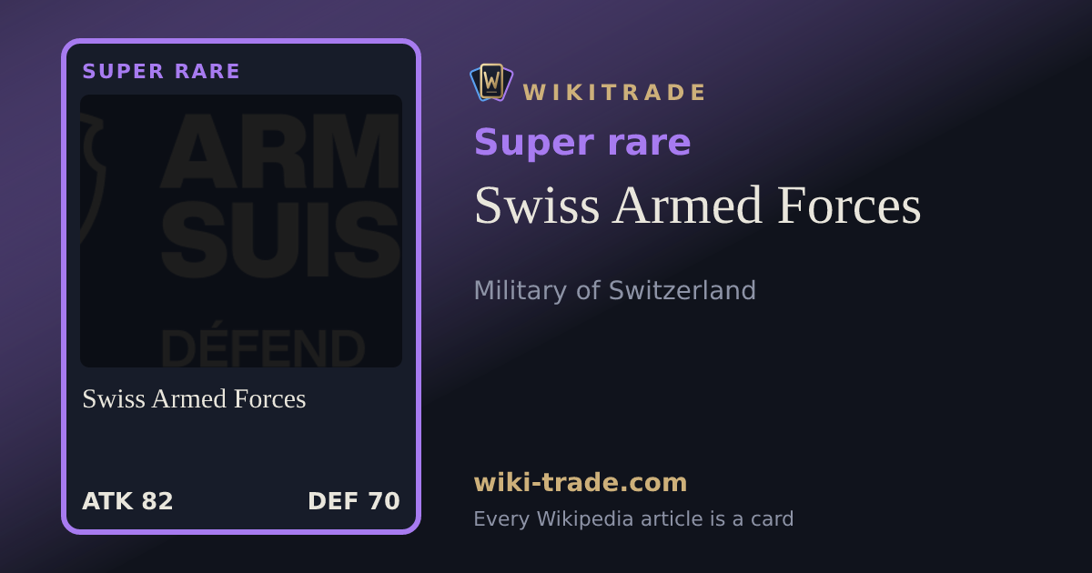 Swiss Armed Forces — Super rare card