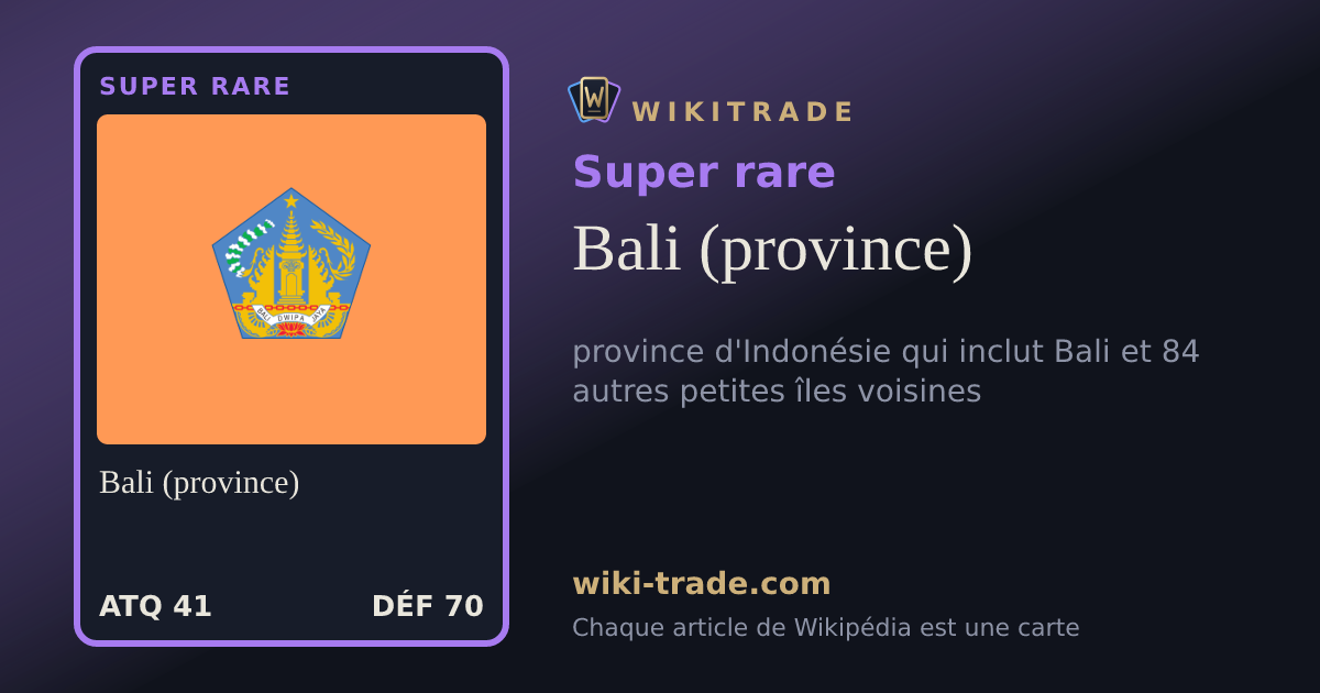 Bali (province) — carte Super rare