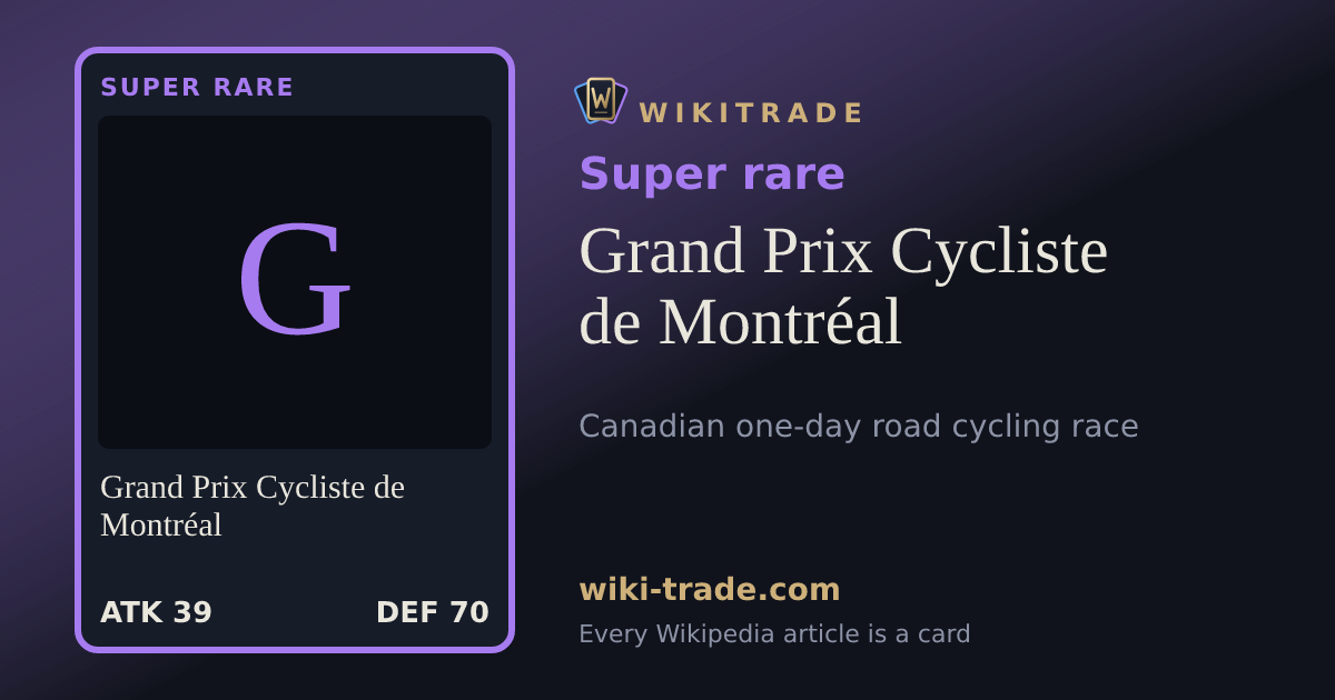 Grand Prix Cycliste de Montréal — Super rare card