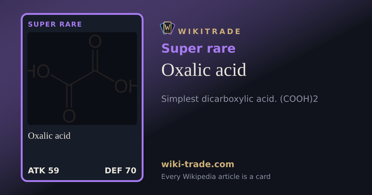 Oxalic acid — Super rare card