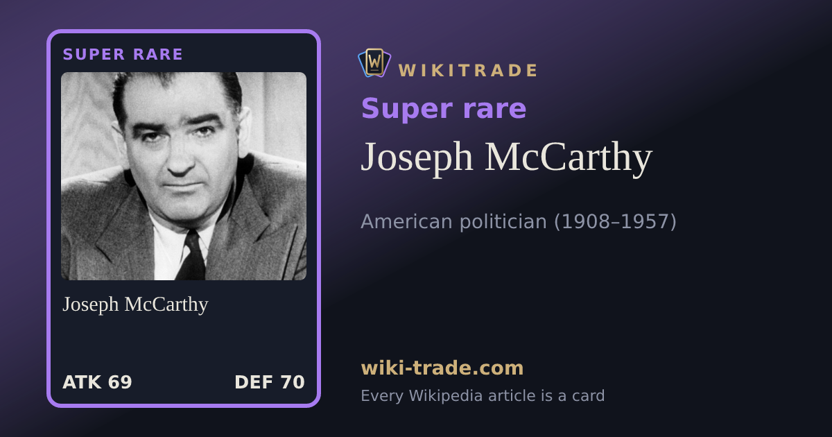 Joseph McCarthy — Super rare card
