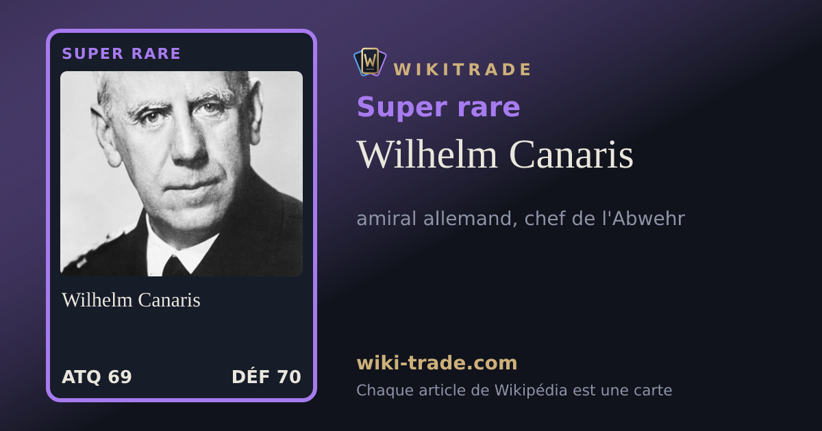Wilhelm Canaris — carte Super rare