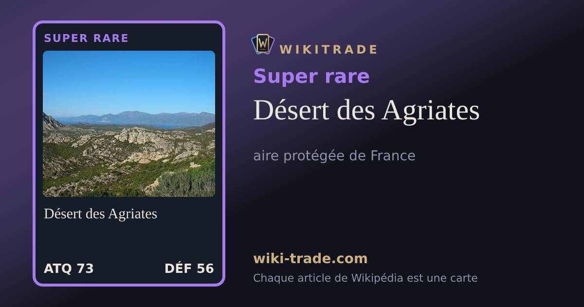 Désert des Agriates — carte Super rare