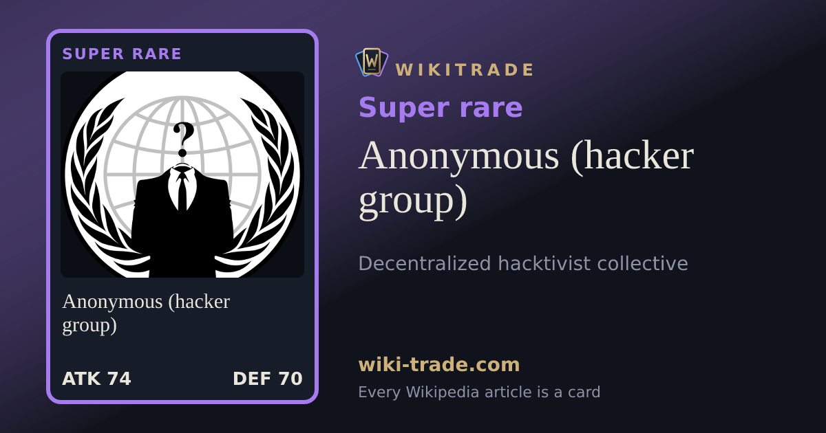 Anonymous (hacker group) — Super rare card