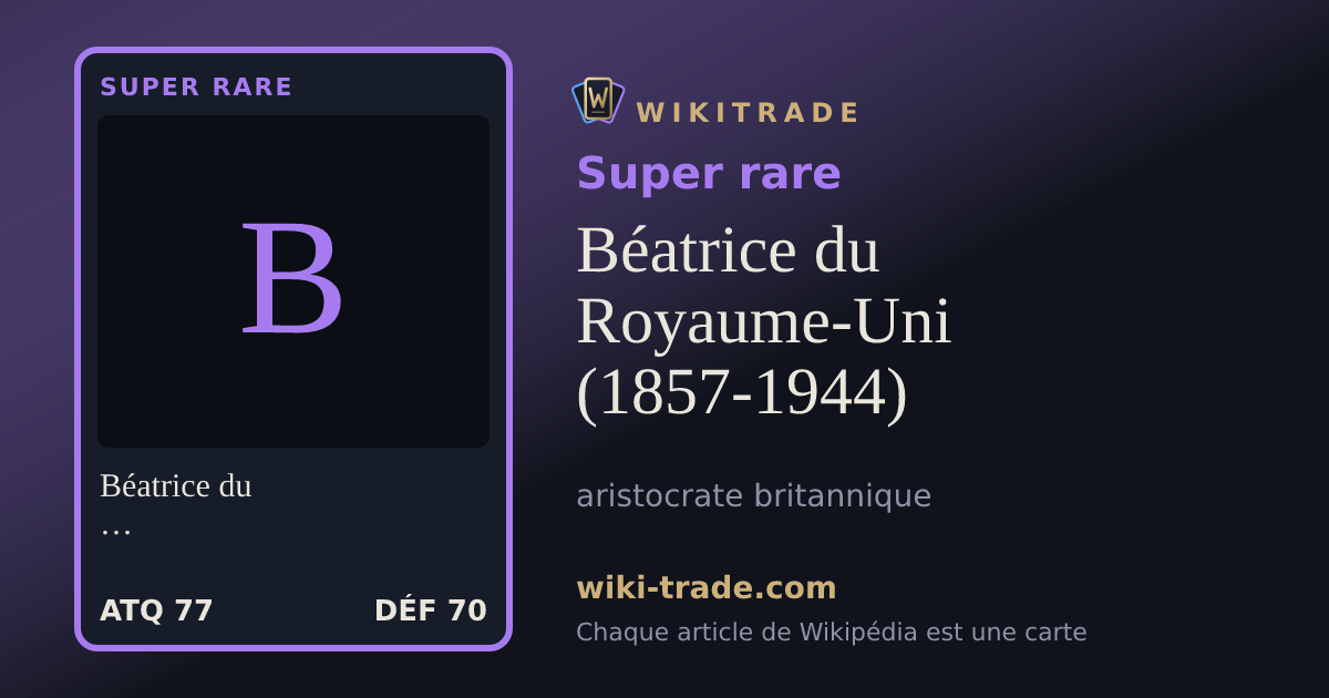 Béatrice du Royaume-Uni (1857-1944) — carte Super rare