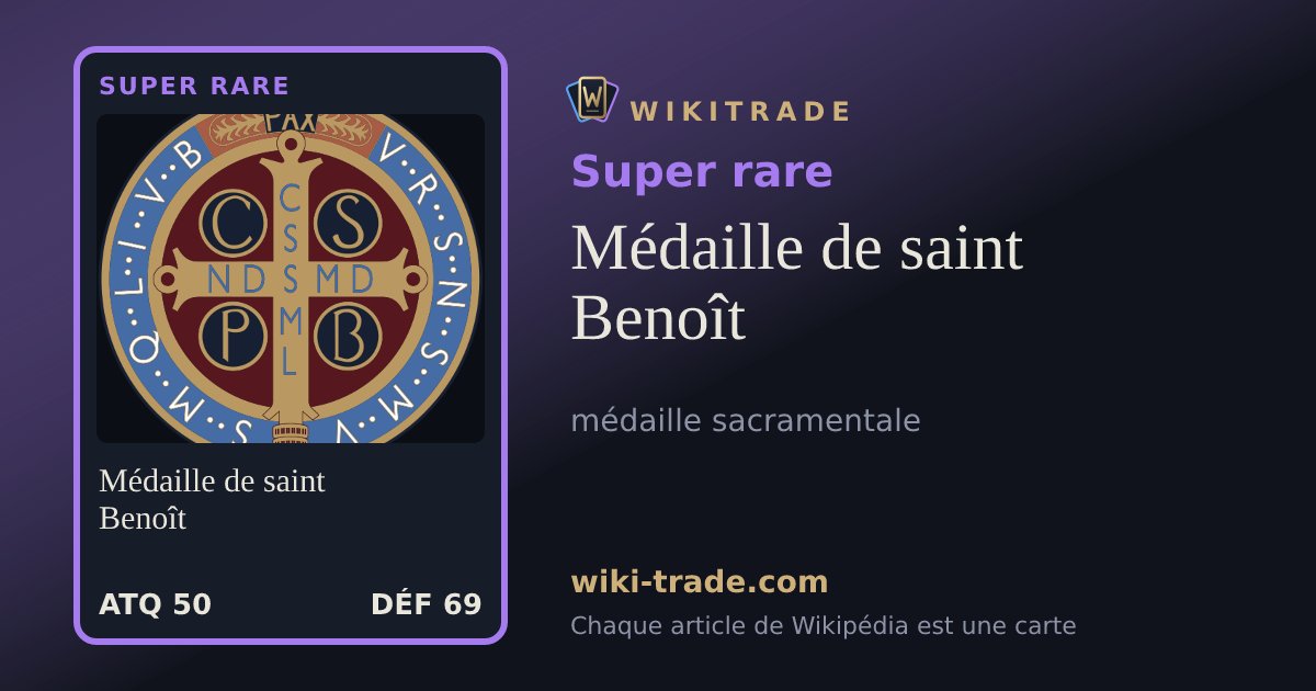 Médaille de saint Benoît — carte Super rare