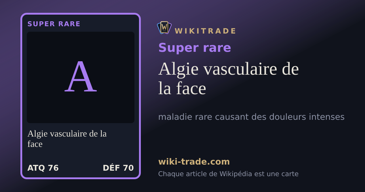 Algie vasculaire de la face — carte Super rare