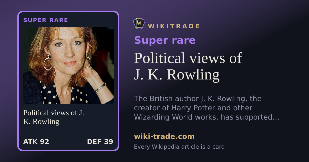 Political views of J. K. Rowling — Super rare card