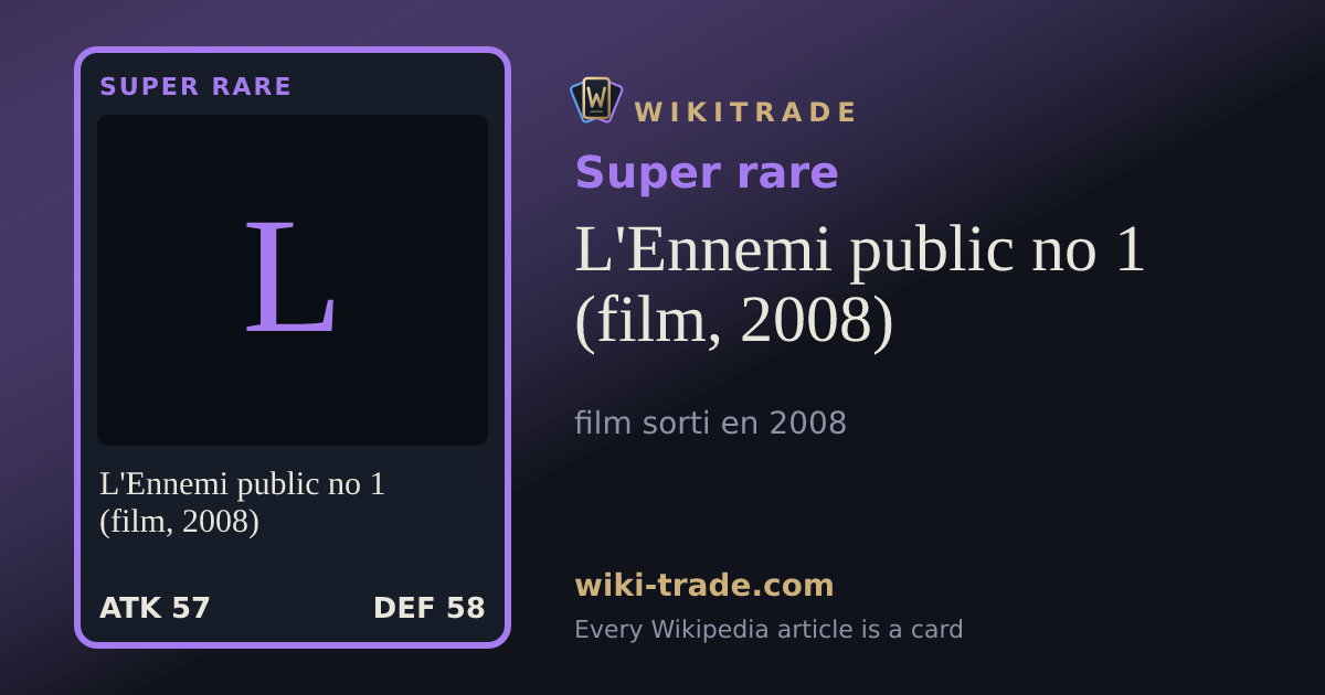 L'Ennemi public no 1 (film, 2008) — Super rare card