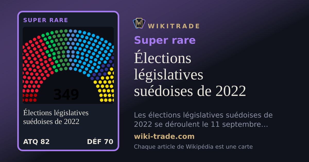 Élections législatives suédoises de 2022 — carte Super rare