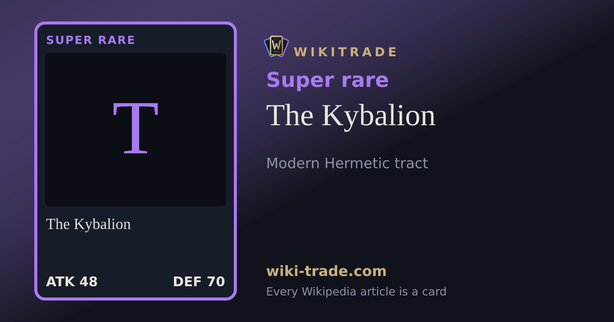 The Kybalion — Super rare card