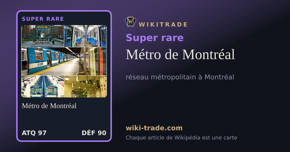 Métro de Montréal — carte Super rare
