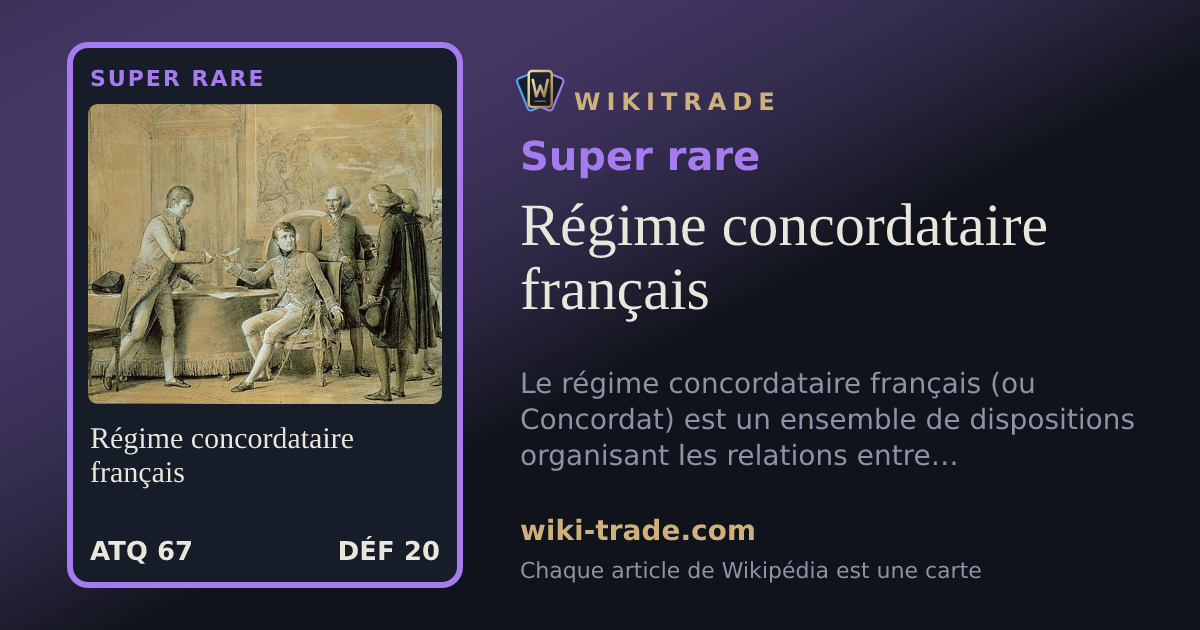 Régime concordataire français — carte Super rare