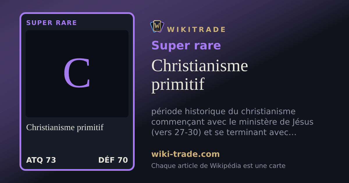 Christianisme primitif — carte Super rare