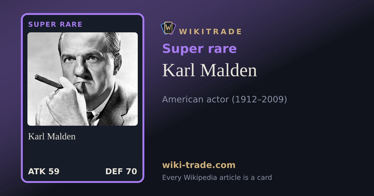 Karl Malden — Super rare card