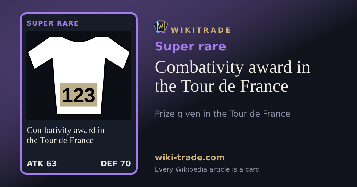 Combativity award in the Tour de France — Super rare card