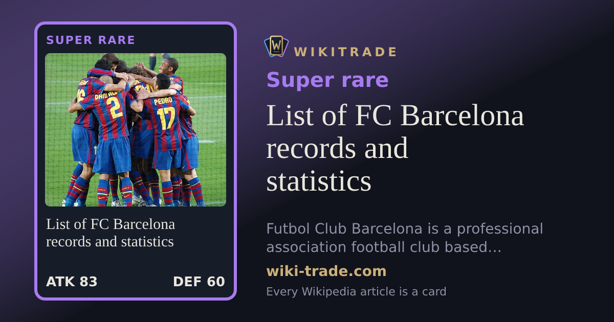 List of FC Barcelona records and statistics — Super rare card