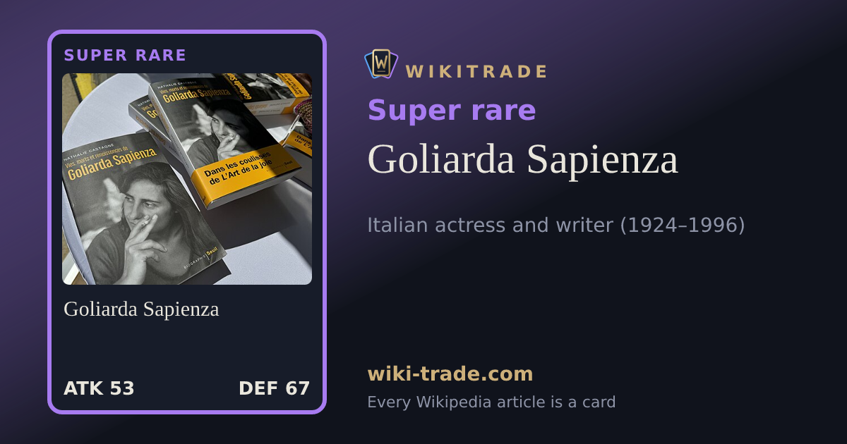 Goliarda Sapienza — Super rare card