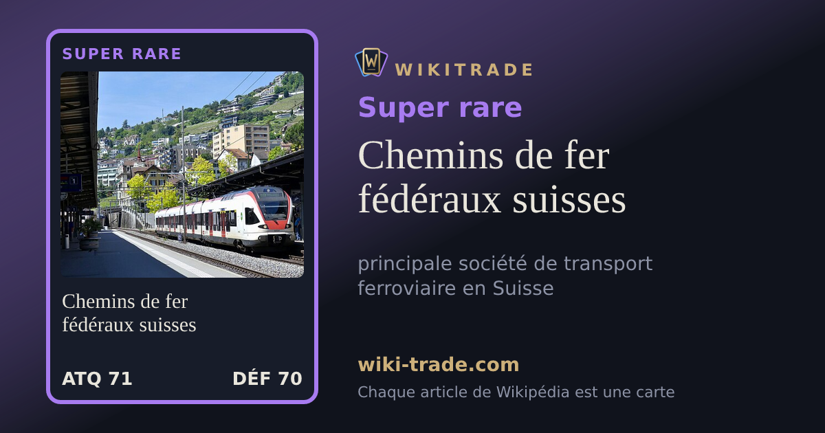 Chemins de fer fédéraux suisses — carte Super rare
