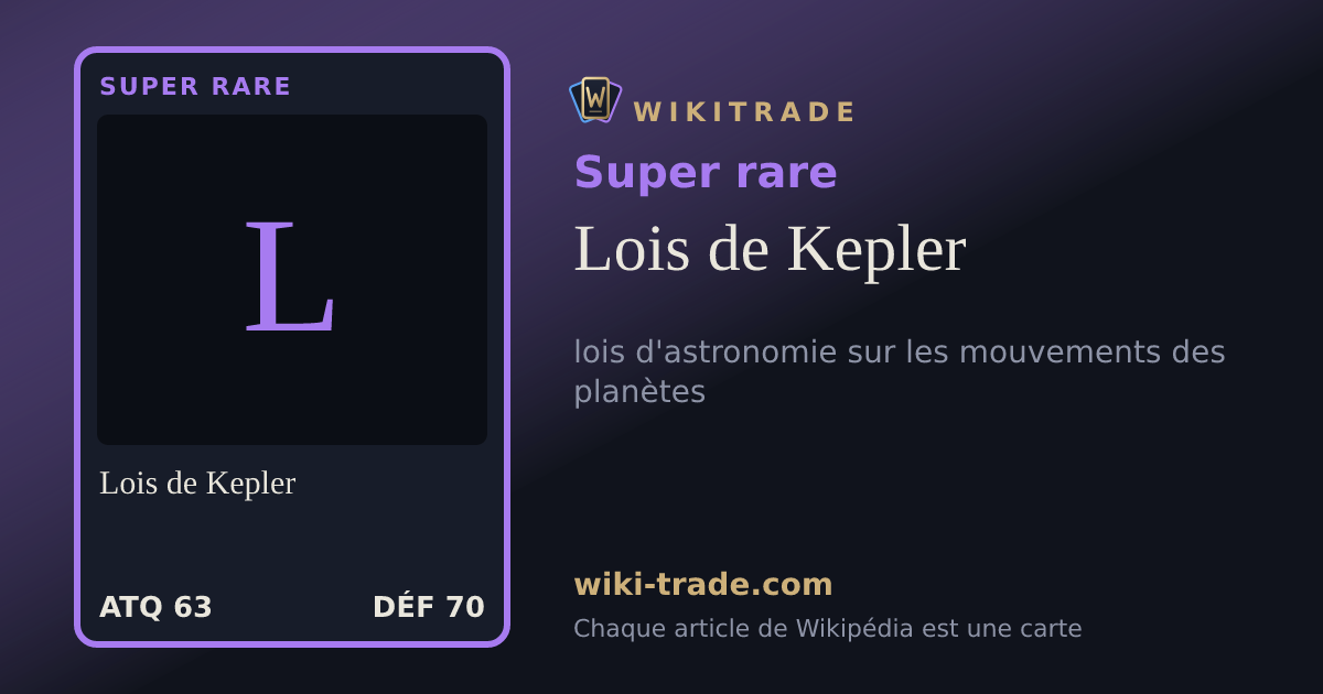 Lois de Kepler — carte Super rare