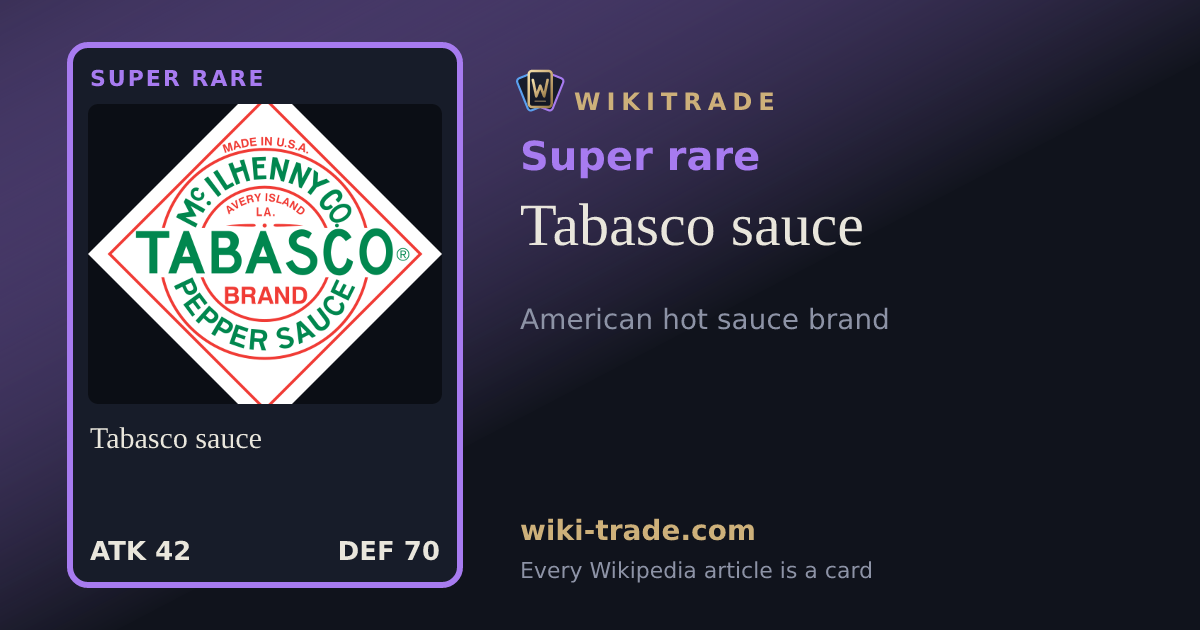 Tabasco sauce — Super rare card