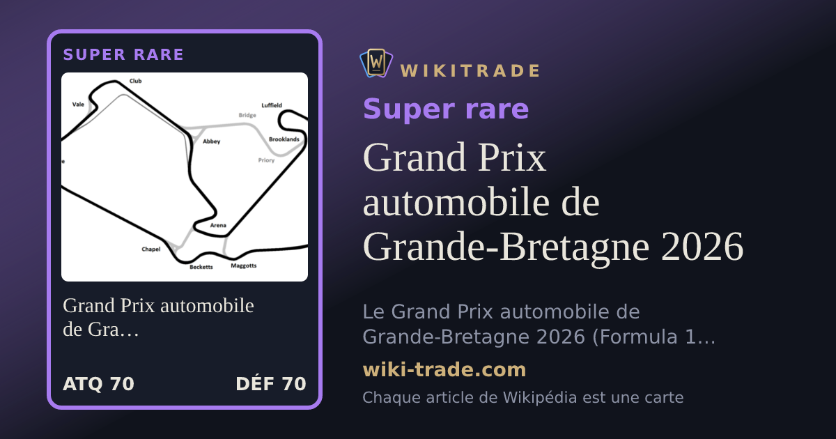 Grand Prix automobile de Grande-Bretagne 2026 — carte Super rare