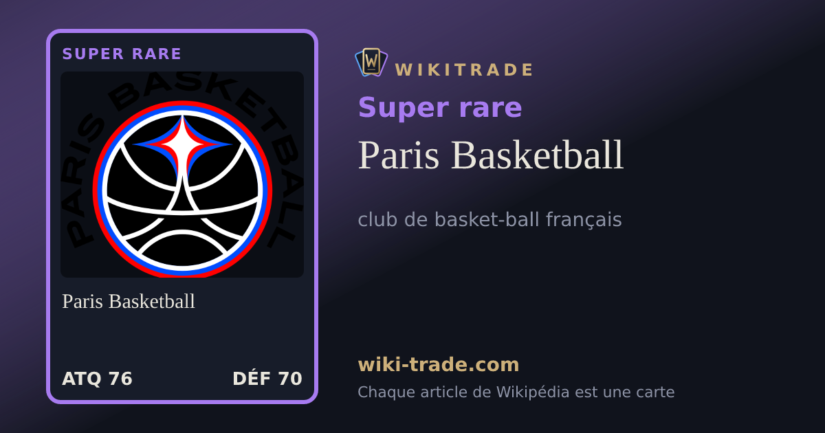 Paris Basketball — carte Super rare